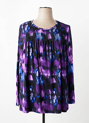 Blouse imprimé fantaisie manches longues violet BRANDTEX femme