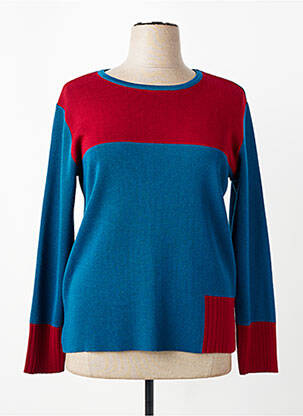 Pull coupe droite manches longues bleu TELMAIL femme