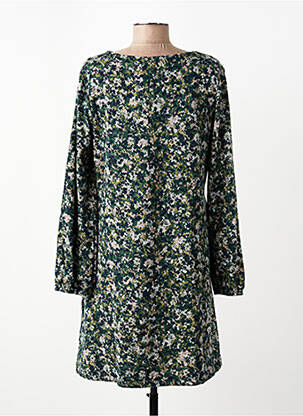 Robe mi-longue imprimé fantaisie manches longues vert LILY & ME femme