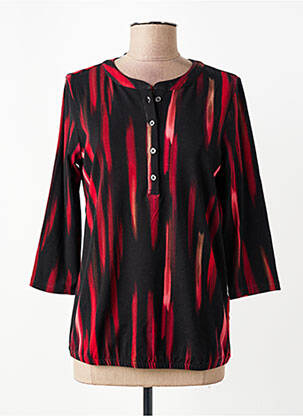 Top imprimé fantaisie manches 3/4 rouge BRANDTEX femme