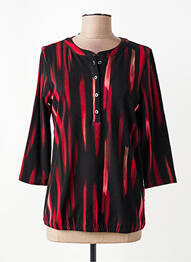 Top imprimé fantaisie manches 3/4 rouge BRANDTEX femme
