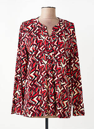 Top imprimé fantaisie manches longues rouge BRANDTEX femme