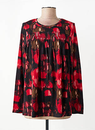 Top imprimé fantaisie manches longues rouge BRANDTEX femme