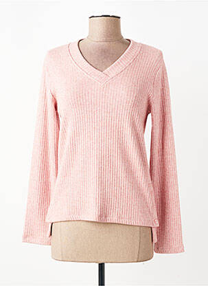 Pull coupe cintrée manches longues rose MALOKA femme