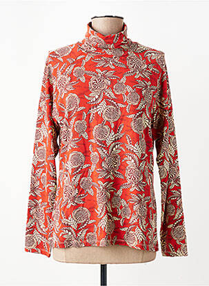 Sous-pull imprimé fantaisie manches longues orange TRANQUILLO femme