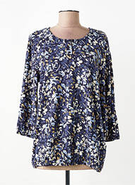 Top imprimé fantaisie manches longues bleu BRANDTEX femme