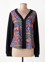 Gilet manches longues fermeture boutonnée sur le devant noir MALOKA femme