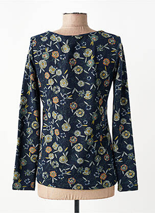 Pull coupe cintrée manches longues bleu LILY & ME femme