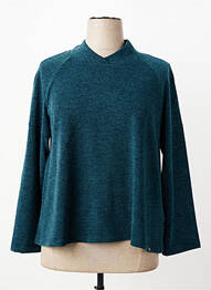 Pull col v manches longues vert MALOKA femme