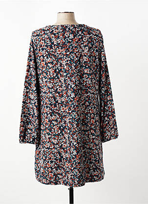 Robe courte coupe évasée manches longues bleu LILY & ME femme