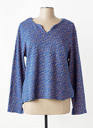 Pull col v manches longues bleu TRANQUILLO femme