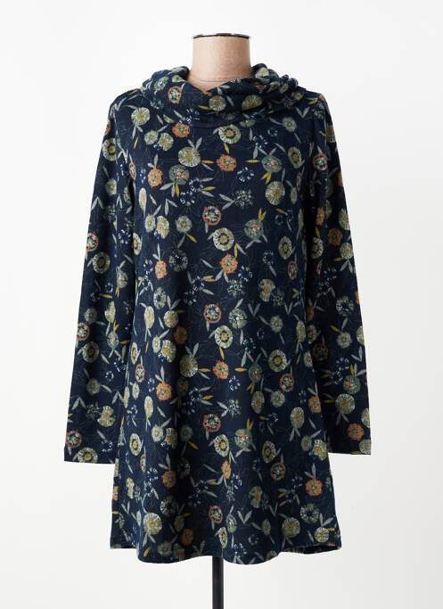 Robe pull col boule manches longues bleu LILY & ME femme