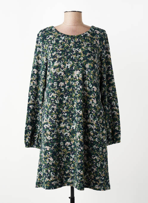 Robe mi-longue imprimé fantaisie manches longues vert LILY & ME femme