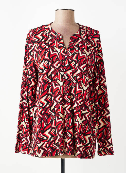 Top imprimé fantaisie manches longues rouge BRANDTEX femme