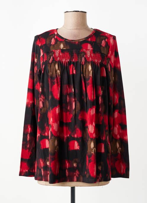 Top imprimé fantaisie manches longues rouge BRANDTEX femme