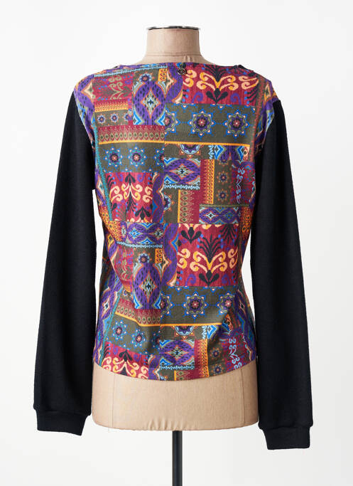 Gilet manches longues fermeture boutonnée sur le devant noir MALOKA femme
