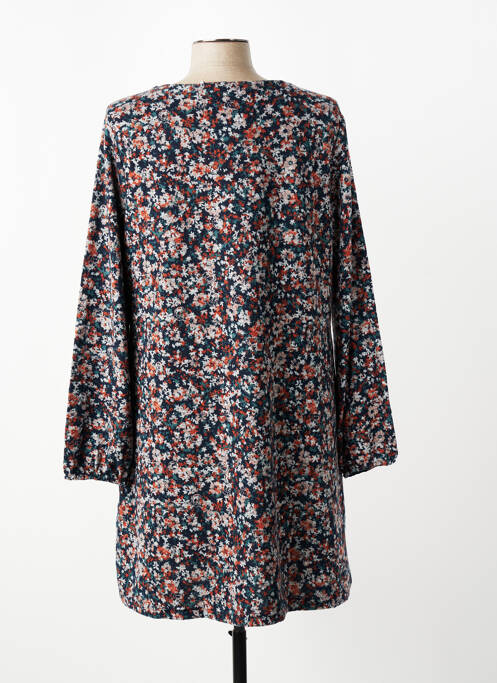 Robe courte coupe évasée manches longues bleu LILY & ME femme