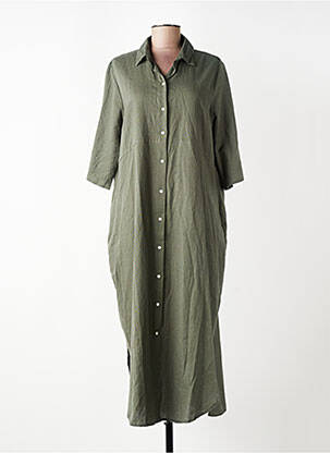 Robe longue manches 3/4 vert PALME femme