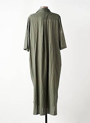 Robe longue manches 3/4 vert PALME femme