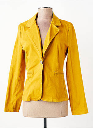Veste casual col tailleur jaune OXXYZEN femme
