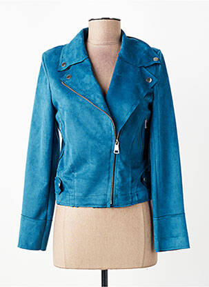 Veste casual tissage suedine bleu OXXYZEN femme