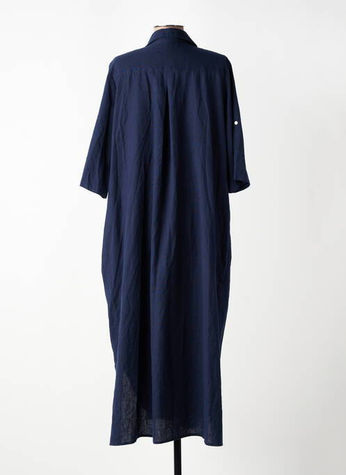Robe longue manches 3/4 bleu PALME femme