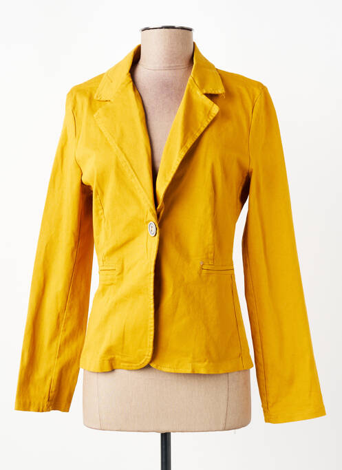 Veste casual col tailleur jaune OXXYZEN femme