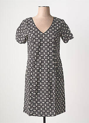 Robe courte manches courtes manches courtes noir COTON DU MONDE femme