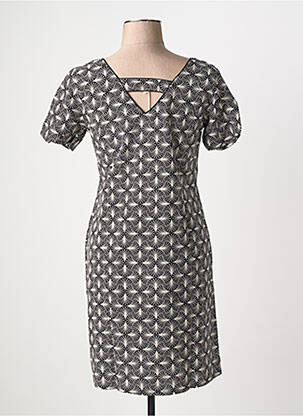 Robe courte manches courtes manches courtes noir COTON DU MONDE femme