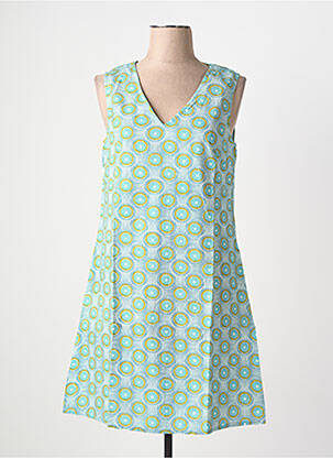 Robe courte sans manche sans manche bleu COTON DU MONDE femme
