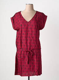 Robe courte manches courtes manches courtes rouge COTON DU MONDE femme