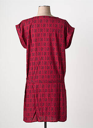 Robe courte manches courtes manches courtes rouge COTON DU MONDE femme