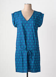 Robe courte manches courtes manches courtes bleu COTON DU MONDE femme
