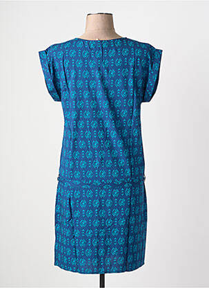 Robe courte manches courtes manches courtes bleu COTON DU MONDE femme