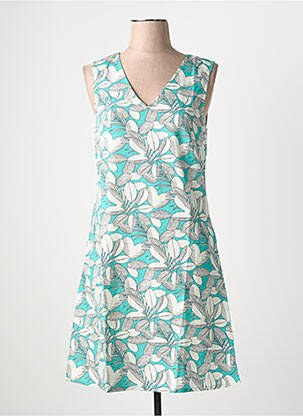 Robe courte sans manche sans manche bleu COTON DU MONDE femme
