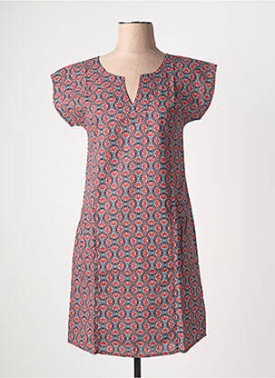 Robe courte manches courtes manches courtes rose COTON DU MONDE femme