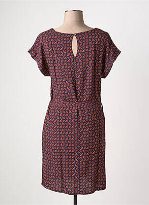 Robe mi-longue imprimé fantaisie manches courtes violet COTON DU MONDE femme