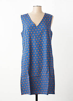 Robe courte sans manche sans manche bleu COTON DU MONDE femme