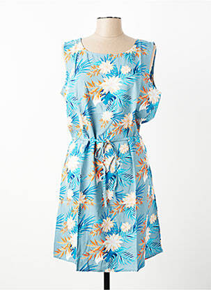 Robe courte sans manche sans manche bleu COTON DU MONDE femme