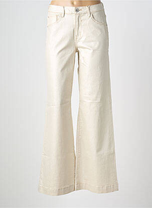 Pantalon large fermeture zippée sous rabat boutonné taille normale beige GARCIA femme