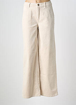 Pantalon large fermeture zippée sous rabat boutonné taille normale beige GARCIA femme