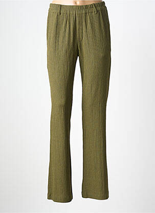 Pantalon droit tissage crêpe taille normale vert SUZA femme