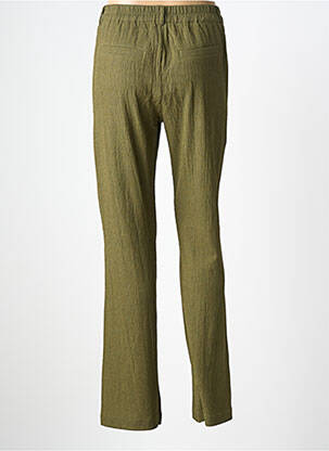Pantalon droit tissage crêpe taille normale vert SUZA femme