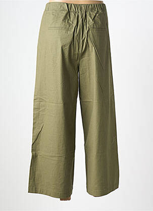 Pantalon large tissage popeline taille normale vert MORE & MORE femme