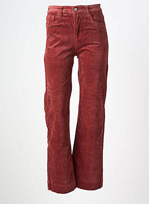 Pantalon droit stretch taille normale rouge KAROSTAR femme
