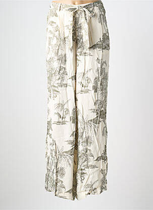 Pantalon large tissage popeline taille normale blanc MORE & MORE femme