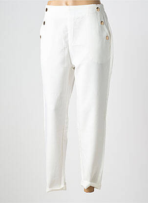 Pantalon droit stretch taille normale blanc CHRISTY femme