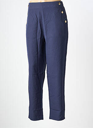 Pantalon droit stretch taille normale bleu CHRISTY femme