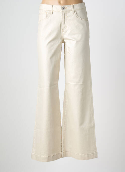 Pantalon large fermeture zippée sous rabat boutonné taille normale beige GARCIA femme