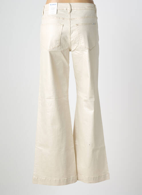 Pantalon large fermeture zippée sous rabat boutonné taille normale beige GARCIA femme
